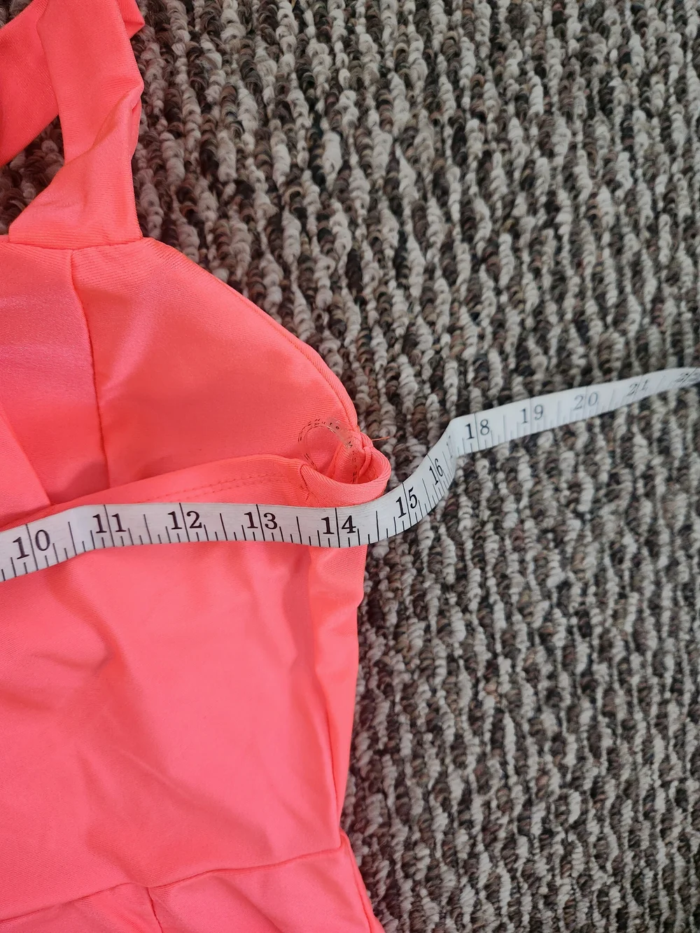 Neon Coral Bodycon Dress - Size Small